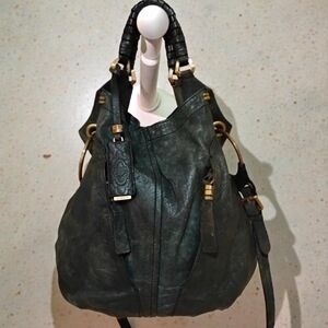 orYANY Green Leather Large Gwen Hobo